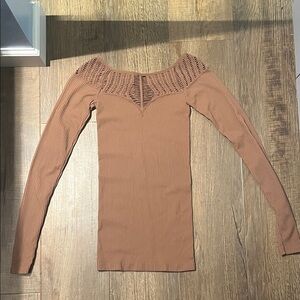 Free People Chocolate Knit Top